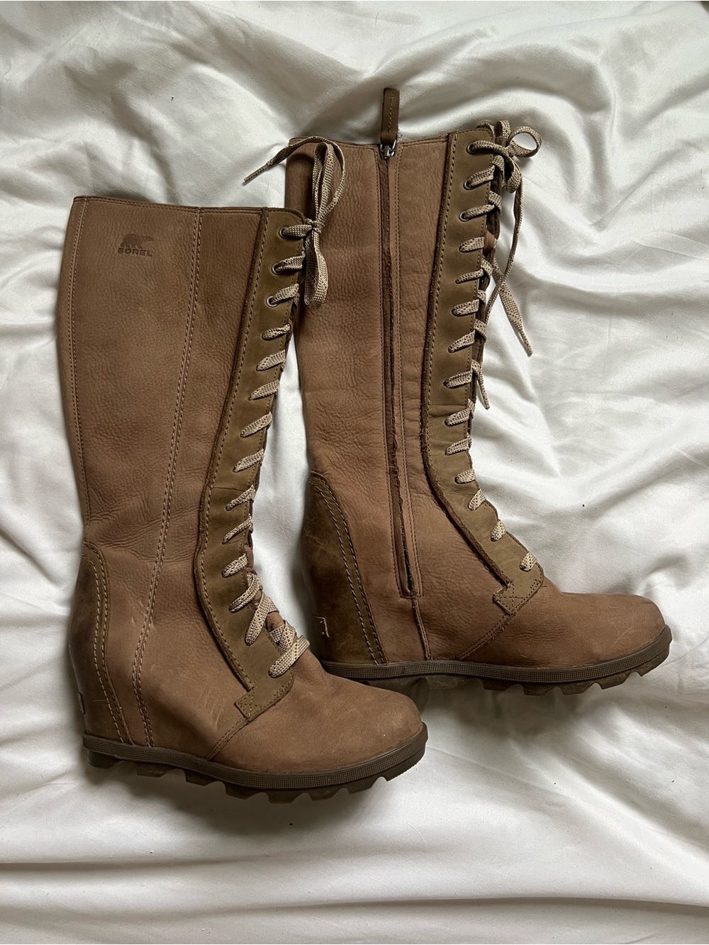 Sorel Cate the Great Tall Lace-Up Wedge Boot